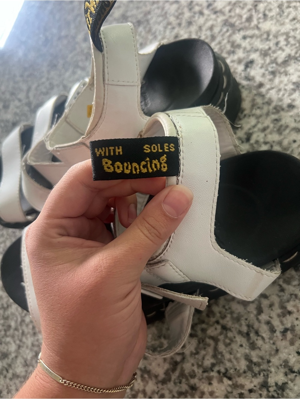 Dr. Martens White Strappy Platform Sandals - Picture 3 of 3